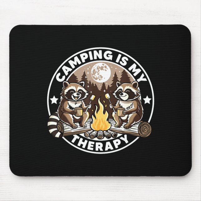 Mousepad Acampamento é terapia caminhada amante de acampame (Frente)