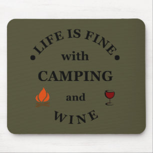 Mousepad acampamento engraçado e vinificação