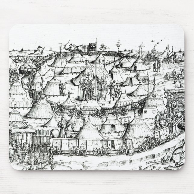 Mousepad Acampamento militar medieval, de um livro, bar. 18 (Frente)