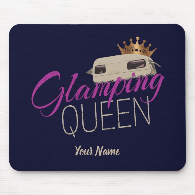 Mousepad Acampamento Rainha de Luz com Caravanas Vintage (Frente)