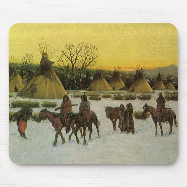 Mousepad Acampamento Sioux em Wounded Knee por John Hauser (Frente)