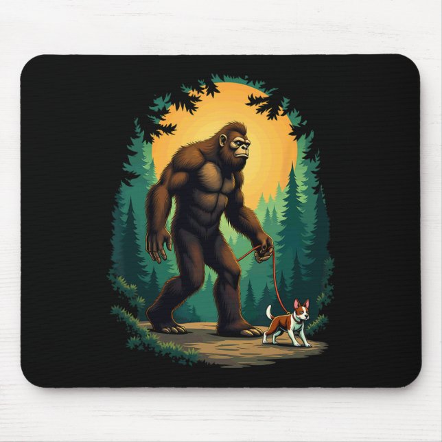 Mousepad Acampamento Trilha Pé Grande Caminhando Com Boston (Frente)