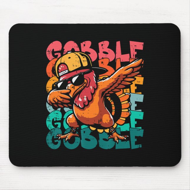 Mousepad Ação de Graças à Turquia Dab Gobble Engraçado Todd (Frente)