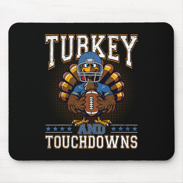 Mousepad Ação De Graças À Turquia E Aos Touchdowns De Futeb (Frente)