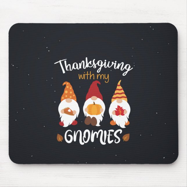 Mousepad Ação de Graças Com Meus Gnomos (Frente)