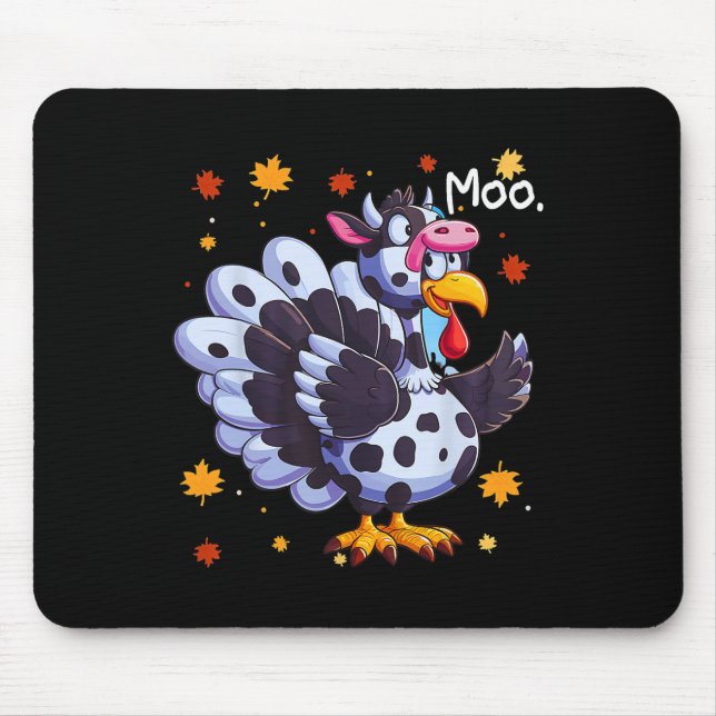 Mousepad Ação de Graças Falsa Turquia Cabeça de Moo Cabeça  (Frente)