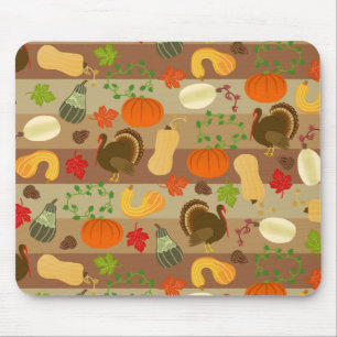 Mousepad Ação de Graças na Turquia - Padrões de Colheit