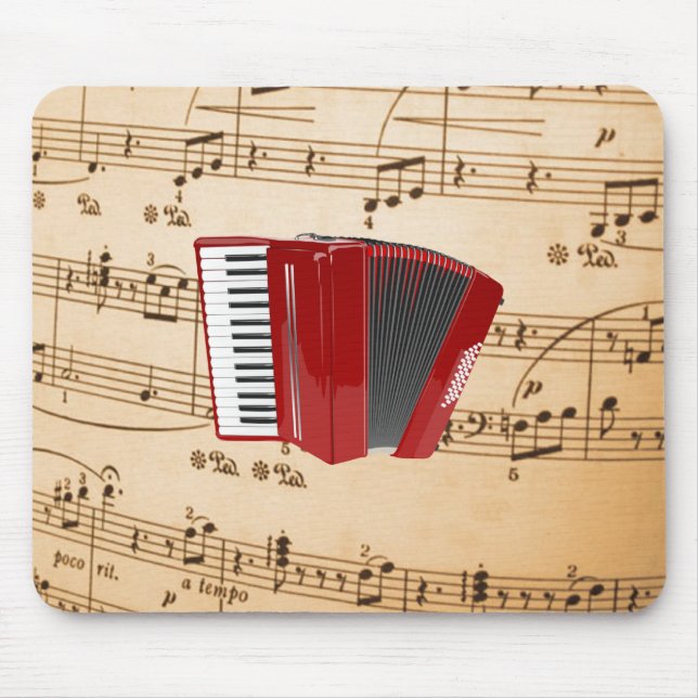 Mousepad Accordion Music, design popular (Frente)