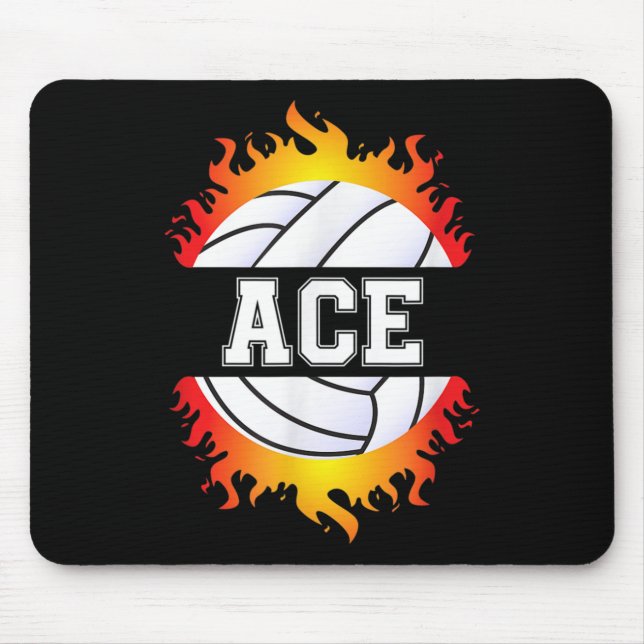 Mousepad Ace Name Jogador de Voleibol Ball and Net Sport (Frente)