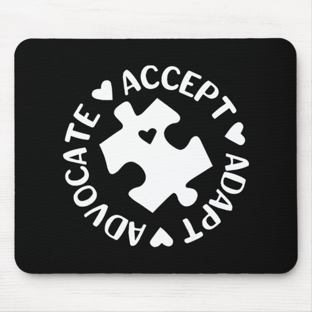 Mousepad Aceitar Adaptar Advocate Quebra-cabeça Piece Aware (Frente)
