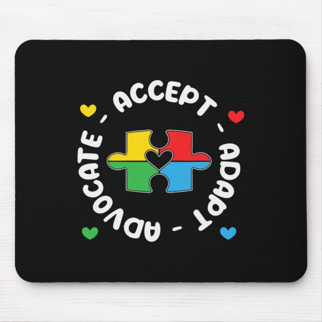 Mousepad Aceitar Advogar Adaptar Apoiar Unidade de Conscien (Frente)