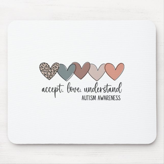 Mousepad Aceitar Amor Compreender Consciência Autista (Frente)