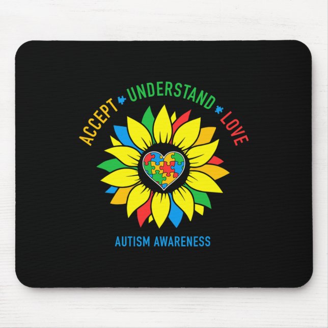 Mousepad Aceitar Compreender Autismo Atenção Ao Amor (Frente)
