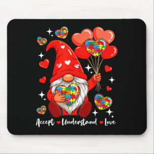 Mousepad Aceitar Compreender Corações de São Valentim Desig