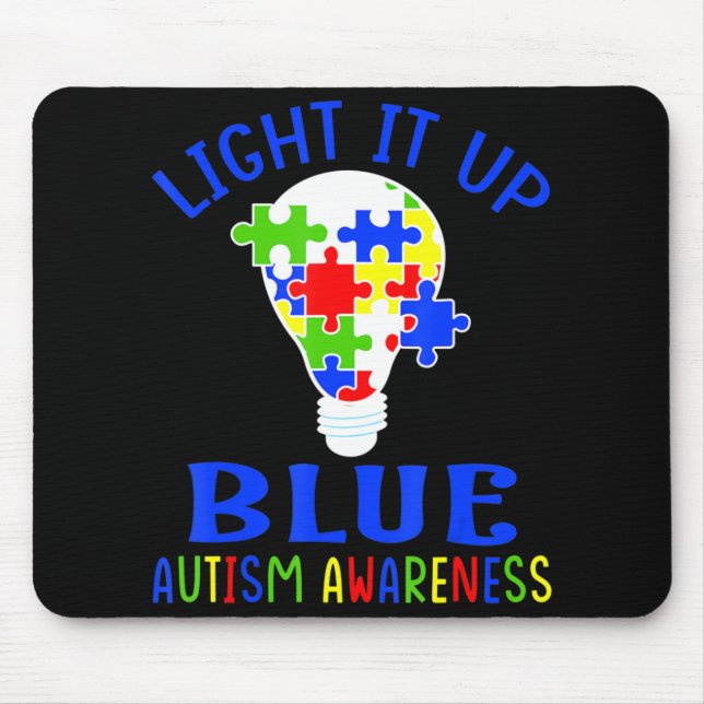 Mousepad Acenda-O Quebra-cabeça de Consciência do Autismo A (Frente)