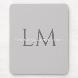Mousepad Acento de Trabalho em Cinza Toupeira Monograma Mod