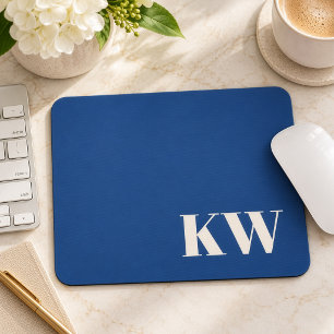 Mousepad Acessório Clássico de Escritório com Monograma Azu