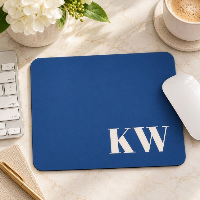 Mousepad Acessório Clássico de Escritório com Monograma Azu (Criador carregado)