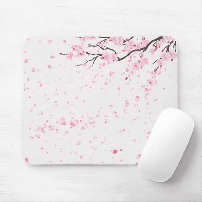 Mousepad Acessório de mesa com padrão floral da primavera e (Com mouse)