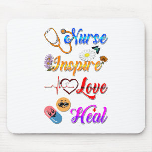 Mousepad Acessórios de Enfermeira Inspiram Amor Curar Med T