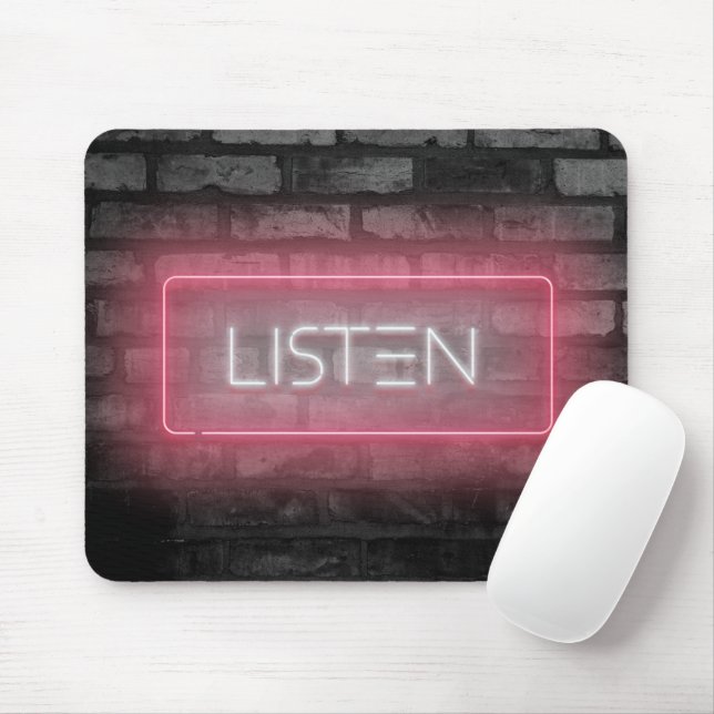 Mousepad Acompanhar Tapete de Rato Sinal Neon Rosa (Com mouse)