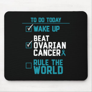 Mousepad Acorde Derrote o Câncer de Ovário Domine o Mundo