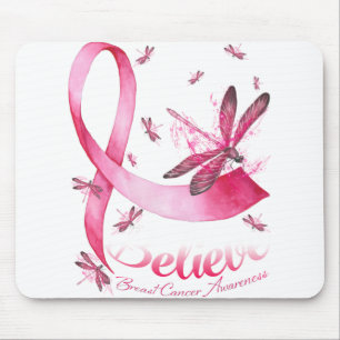 Mousepad Acreditem no Cancer de Fita Rosa de Dragonfly