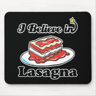 Mousepad acredito em lasanha