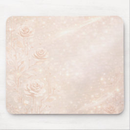 Mousepad Acrélio e flores com acentos em rosegold arte de I