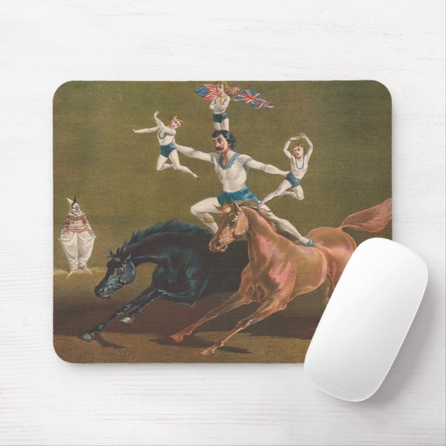Mousepad Acrobats Em Horseback. (Com mouse)