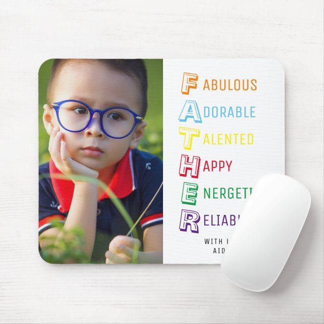 Mousepad acrônimo de pai, com Pad do mouse fotográfico (Com mouse)