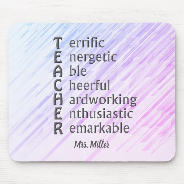 Mousepad Acrônimo para o nome dos professores Abstrato roxo (Frente)