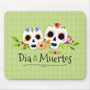 Mousepad Açúcar floral Crânio Diâmetro de Muertos