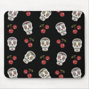 Mousepad Açúcar Rockabilly RAB Caveiras de Açúcar Cerejas e
