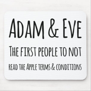 Mousepad Adam e Eve as primeiras pessoas a não ler