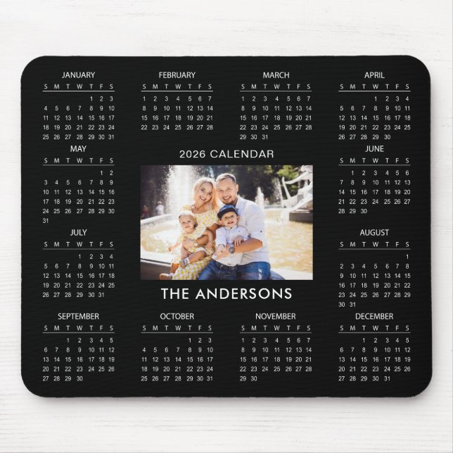 Mousepad Add Your Own Family Photo 2026 Calendar |  (Frente)