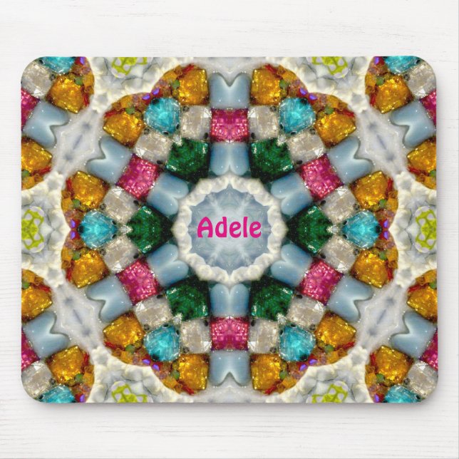Mousepad ADELE ~ Padrão de Gems Coloridas ~ Personalizado (Frente)