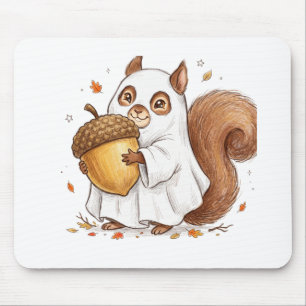 Mousepad Adesivo Clássico de Esquilo Fantasma de Halloween