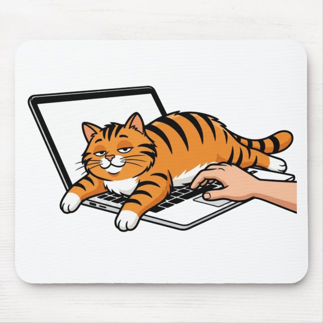 Mousepad  Adesivo de LaptopGato de Trabalho de Casa  (Frente)