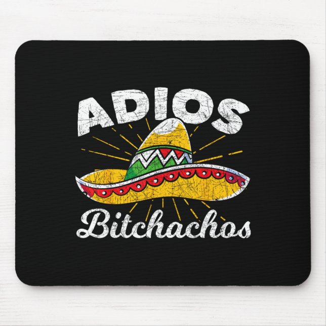 Mousepad Adeus Achos Sombrero Festa México Engraçado Cinco  (Frente)