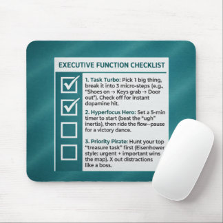 Mousepad ADHD Productivity Executive Function Checklist
