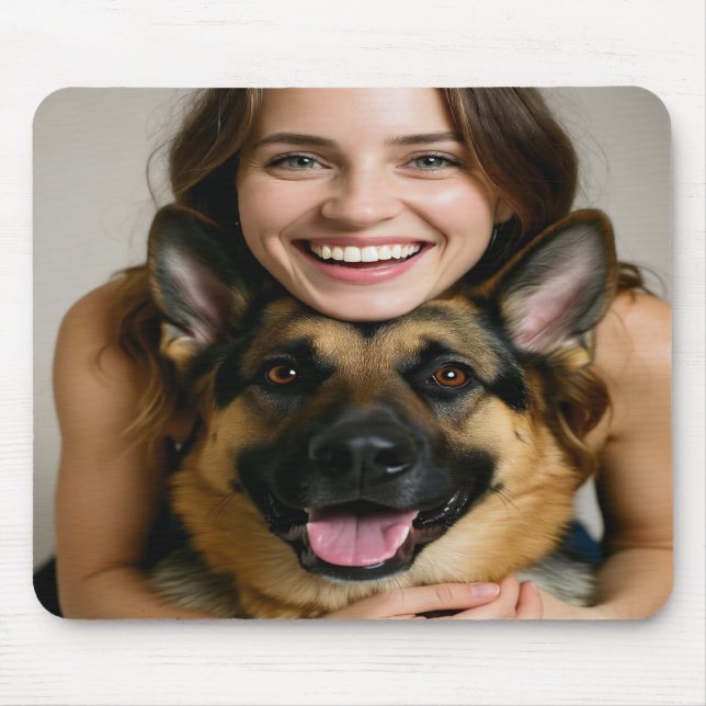 Mousepad Adicionar Foto de Pastor Alemão Personalizar (Frente)