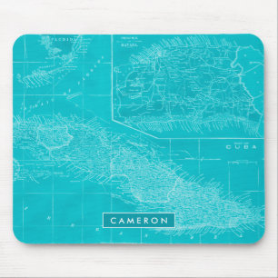 Mousepad Adicionar Seu Nome  Mapa de Cuba azul