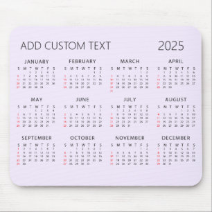 Mousepad adicionar seu próprio texto personalizado Calendár