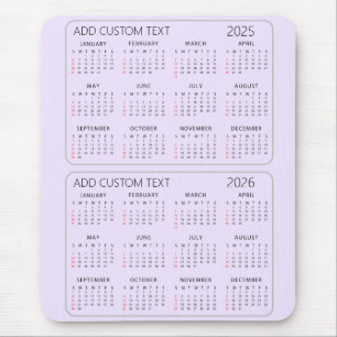 Mousepad adicionar seu próprio texto personalizado Calendár