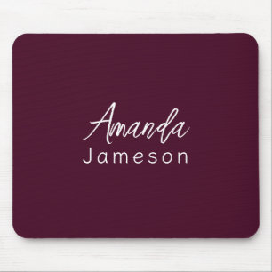 Mousepad Adicionar um Monograma Mínimo Simples no Vermelho