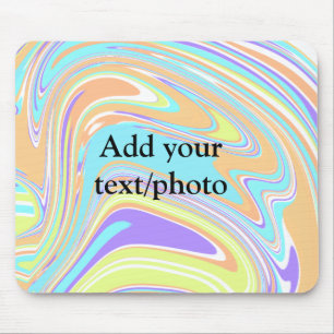Mousepad Adicione o nome abstrato simples rosa azul laranja