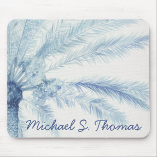 Mousepad Adicione seu nome Chambray Palms II