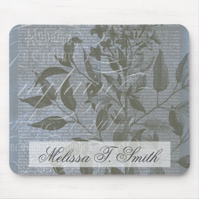 Mousepad Adicione seu nome | Fleur de Bleu I (Frente)