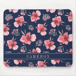 Mousepad Adicione seu teste padrão cor-de-rosa   escuro